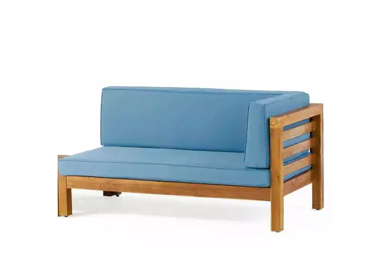 Christopher Knight Home Oana – Canapé à accoudoir droit et table basse d'extérieur en bois d'acacia avec coussin