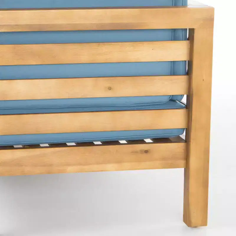 Christopher Knight Home Oana – Canapé à accoudoir droit et table basse d'extérieur en bois d'acacia avec coussin