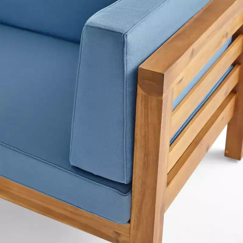 Christopher Knight Home Oana – Canapé à accoudoir droit et table basse d'extérieur en bois d'acacia avec coussin
