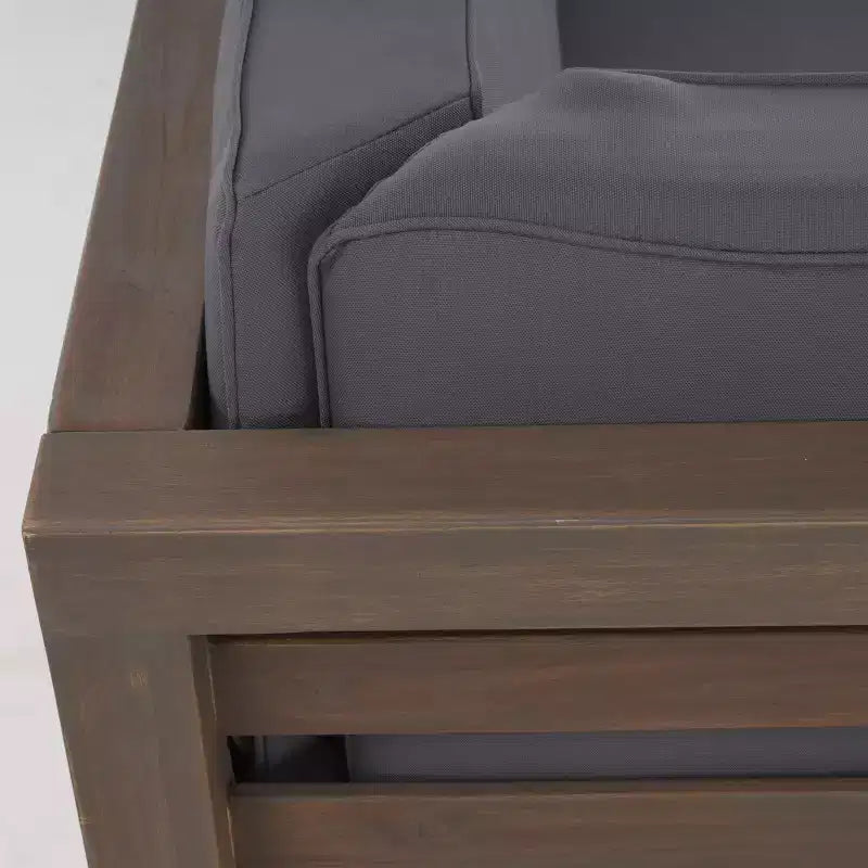 Christopher Knight Home Oana – Canapé à accoudoir droit et table basse d'extérieur en bois d'acacia avec coussin