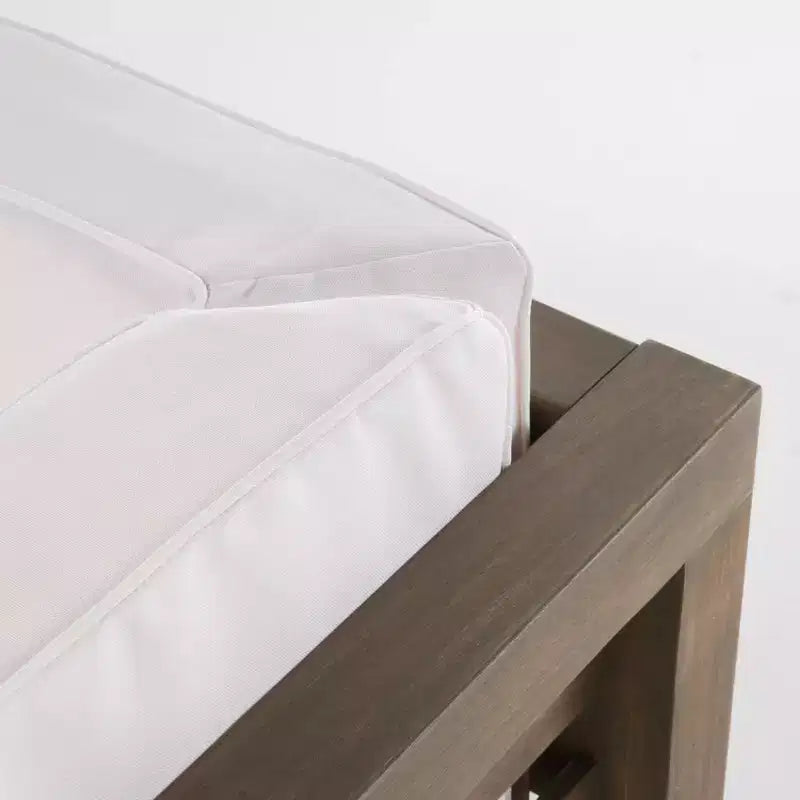 Christopher Knight Home Oana – Canapé à accoudoir droit et table basse d'extérieur en bois d'acacia avec coussin