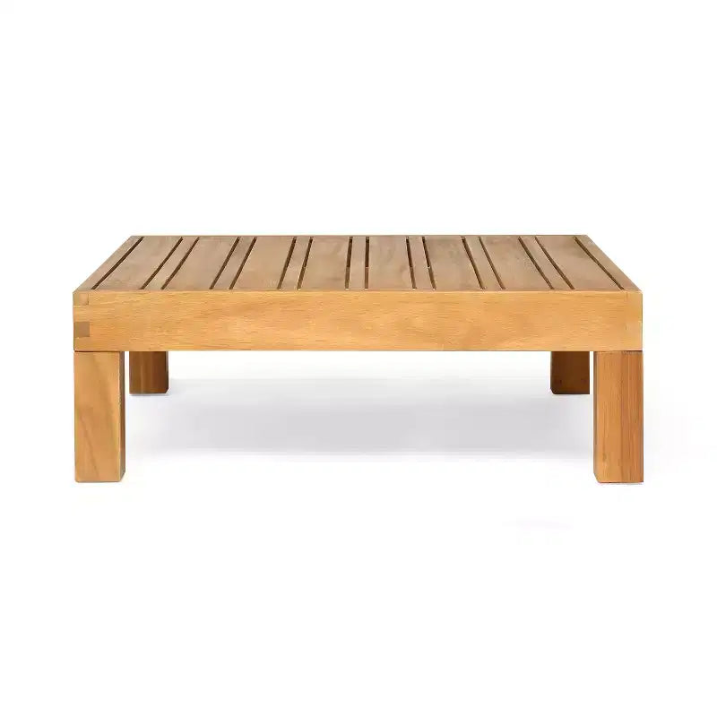 Christopher Knight Home Oana – Canapé à accoudoir droit et table basse d'extérieur en bois d'acacia avec coussin