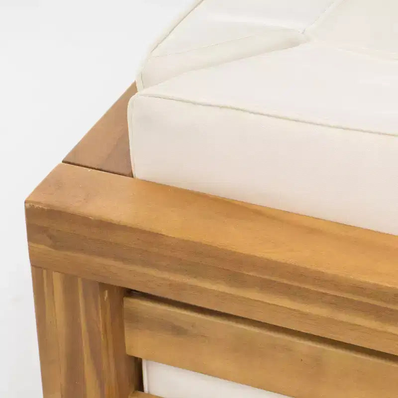 Christopher Knight Home Oana – Canapé à accoudoir droit et table basse d'extérieur en bois d'acacia avec coussin