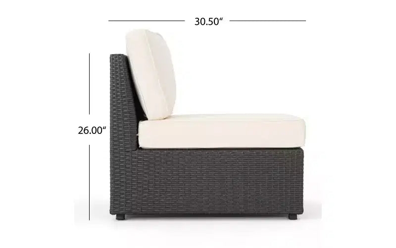 GDFStudio Lauren Ensemble de 12 Meubles d'Extérieur en Rotin Tressé avec Table et Coussins