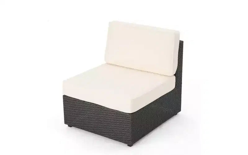 GDFStudio Lauren Ensemble de 12 Meubles d'Extérieur en Rotin Tressé avec Table et Coussins