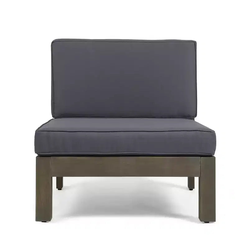 Christopher Knight Home Brava Canapé d'angle d'extérieur 5 places en bois d'acacia avec coussins