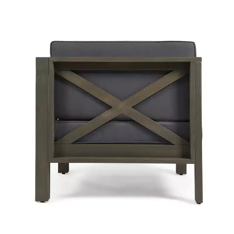 Christopher Knight Home Brava Canapé d'angle d'extérieur 5 places en bois d'acacia avec coussins