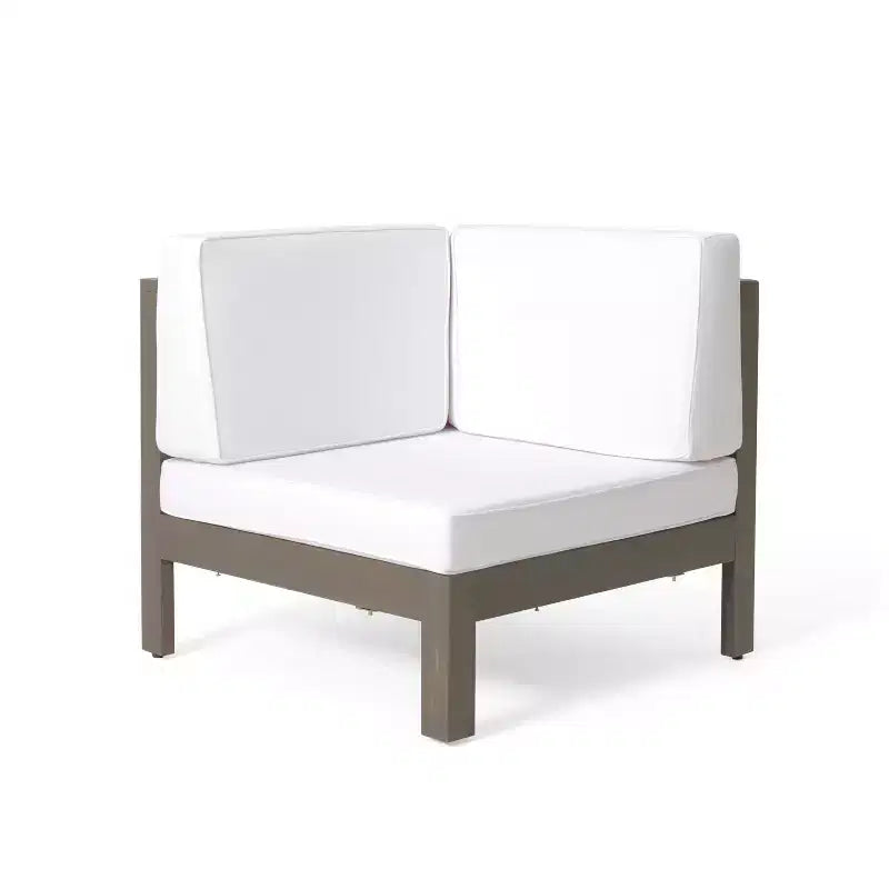 Christopher Knight Home Brava Canapé d'angle d'extérieur 5 places en bois d'acacia avec coussins