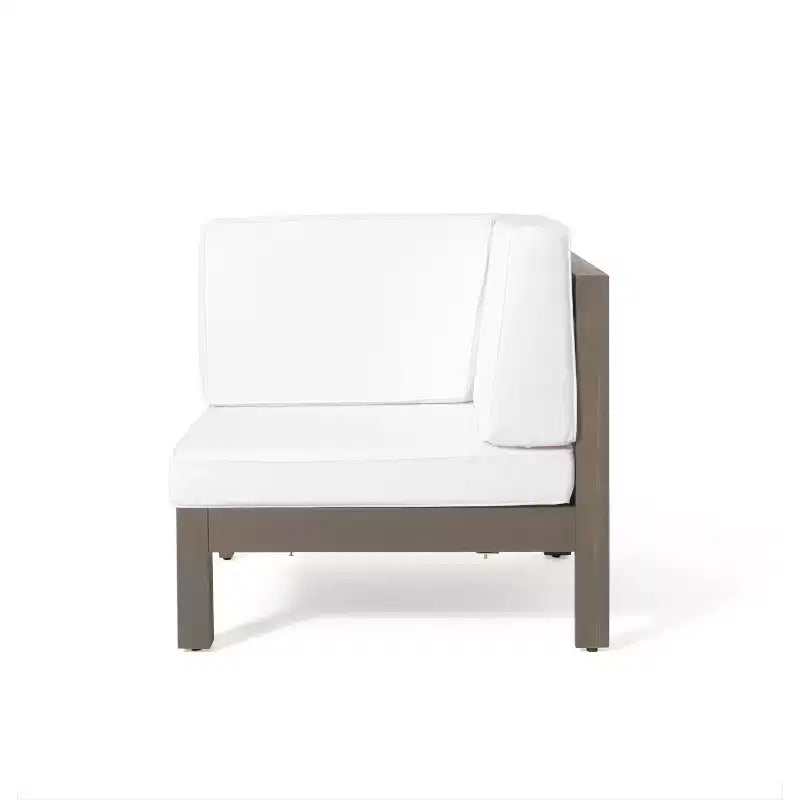Christopher Knight Home Brava Canapé d'angle d'extérieur 5 places en bois d'acacia avec coussins