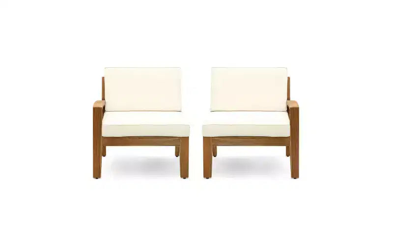 GDFStudio Bernice Ensemble de canapé sectionnel d'extérieur 7 pièces en bois d'acacia avec causeuse et table basse