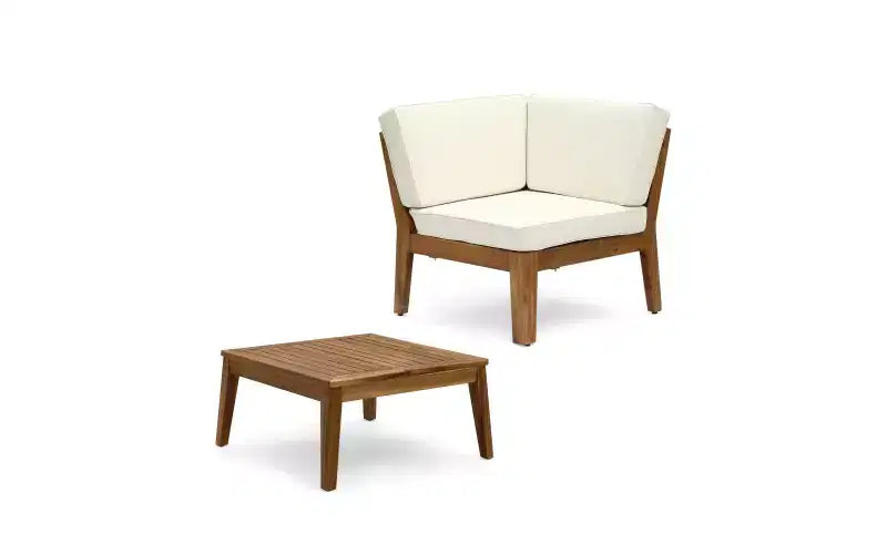 GDFStudio Bernice Ensemble de canapé sectionnel d'extérieur 7 pièces en bois d'acacia avec causeuse et table basse