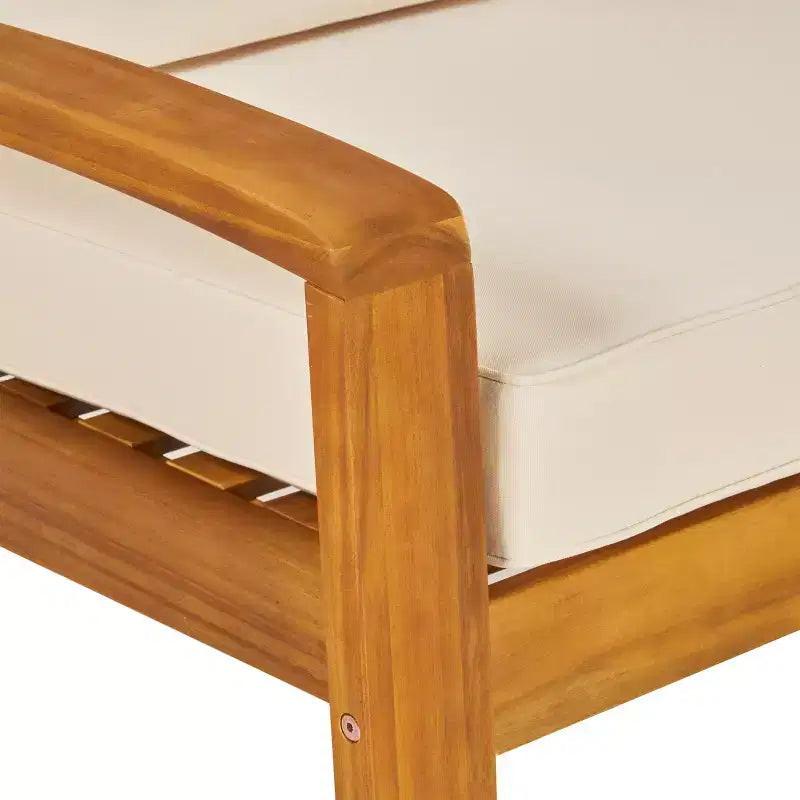 GDFStudio Bernice Ensemble de canapé sectionnel d'extérieur 7 pièces en bois d'acacia avec causeuse et table basse