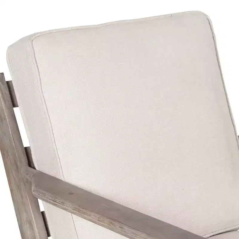 Royal Hampton Handcrafted Mango Wood Accent Chair with Cushioned Seat and Angled Legs