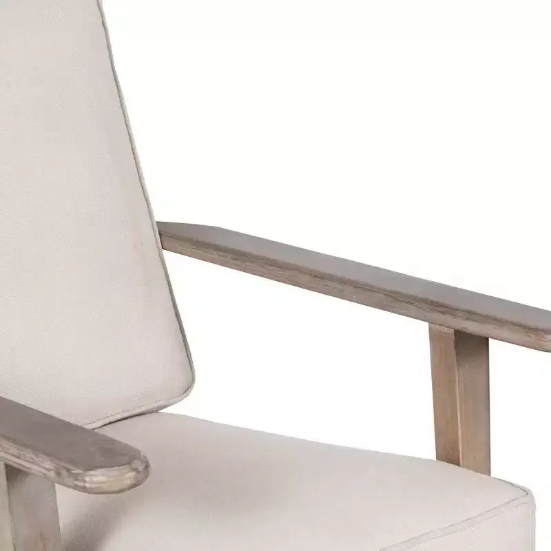 Royal Hampton Handcrafted Mango Wood Accent Chair with Cushioned Seat and Angled Legs