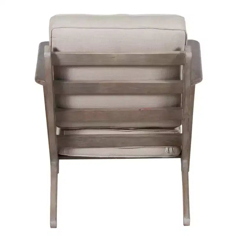 Royal Hampton Handcrafted Mango Wood Accent Chair with Cushioned Seat and Angled Legs