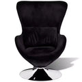 vidaXL Armchair Upholstered Swivel Accent Club Chair for Living Room Bedroom - Black