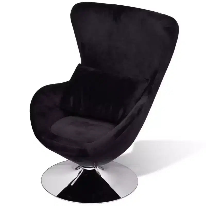 vidaXL Fauteuil pivotant rembourré pour salon et chambre à coucher - Noir