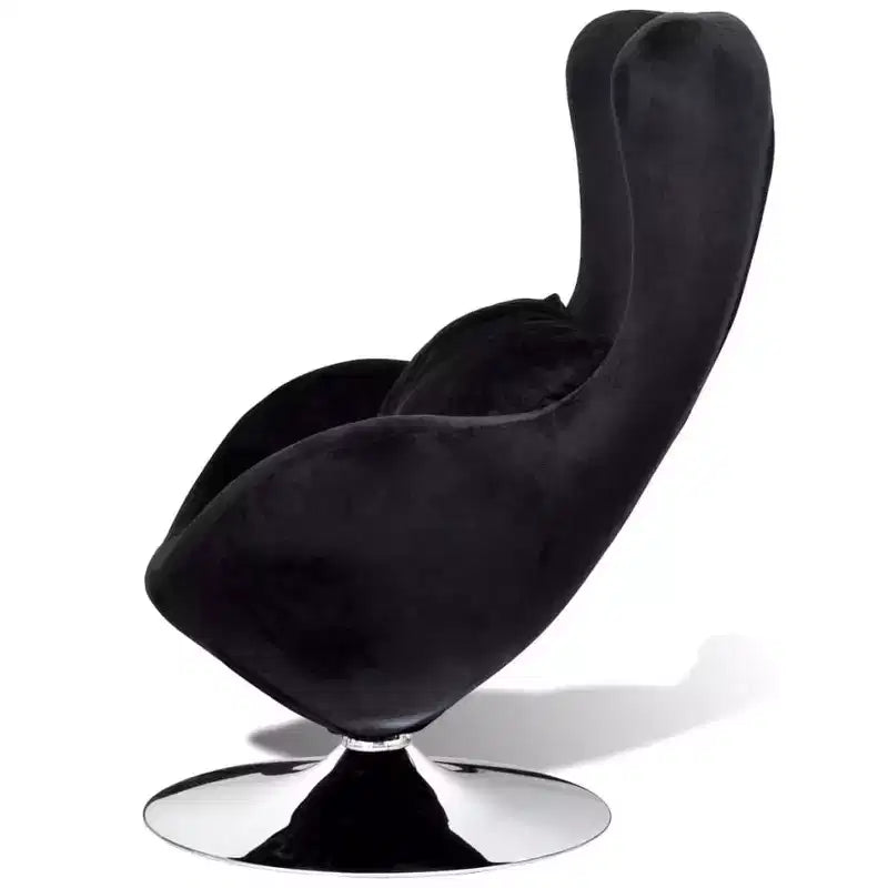 vidaXL Fauteuil pivotant rembourré pour salon et chambre à coucher - Noir