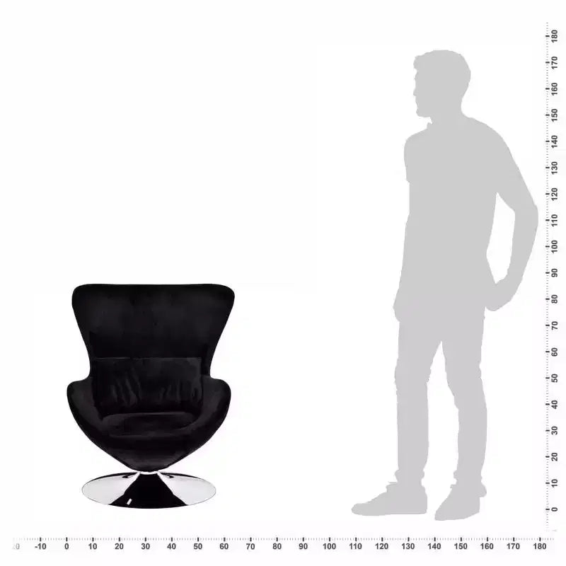 vidaXL Fauteuil pivotant rembourré pour salon et chambre à coucher - Noir