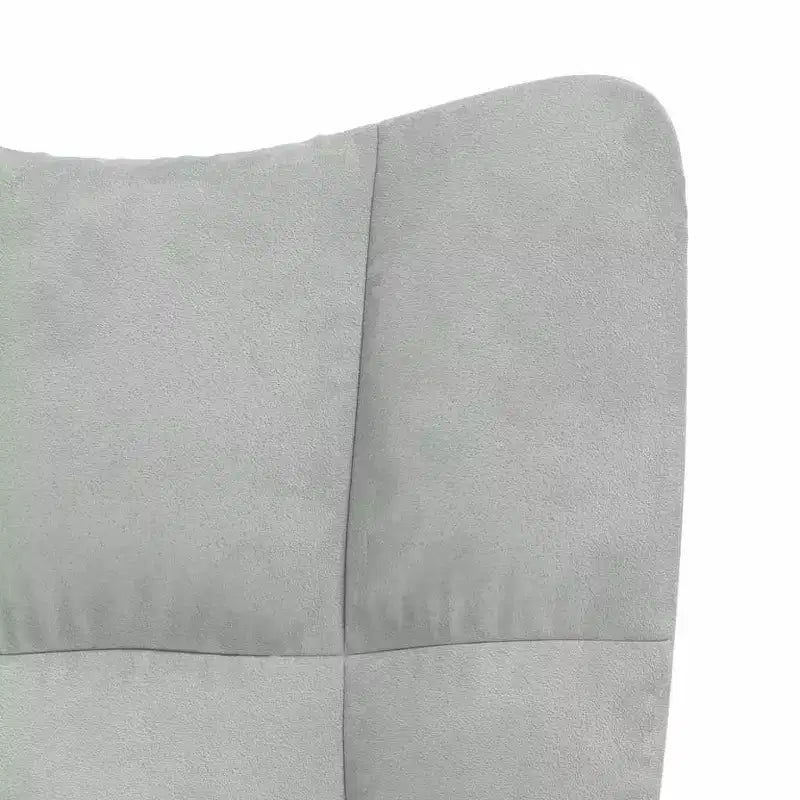 vidaXL Fauteuil moderne en velours gris clair avec pieds en bois, siège en mousse épaisse rembourrée, blocs esthétiques sur le dossier - Gris clair