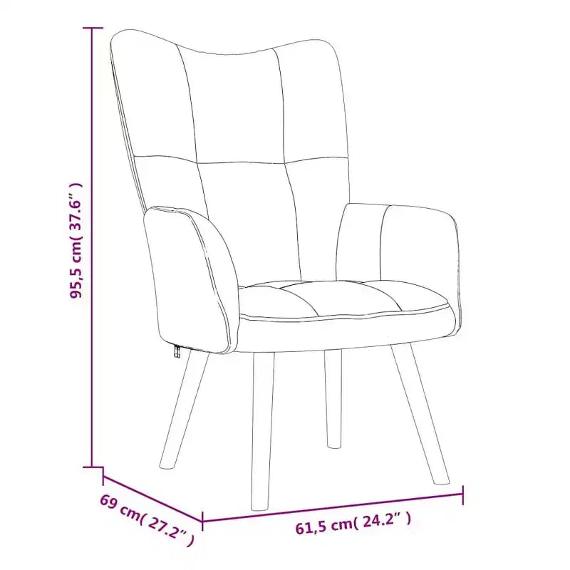vidaXL Fauteuil moderne en velours gris clair avec pieds en bois, siège en mousse épaisse rembourrée, blocs esthétiques sur le dossier - Gris clair