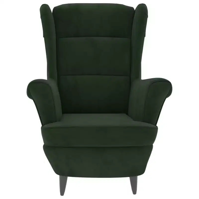 Fauteuil VidaXL Velours Vert Foncé - Fauteuil d'appoint Standard en Contreplaqué