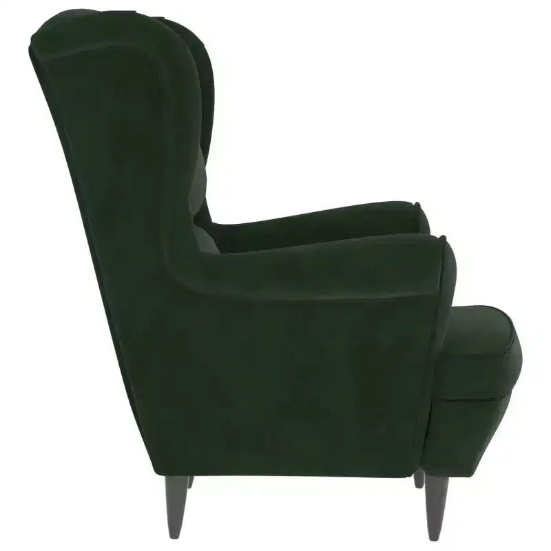 Fauteuil VidaXL Velours Vert Foncé - Fauteuil d'appoint Standard en Contreplaqué