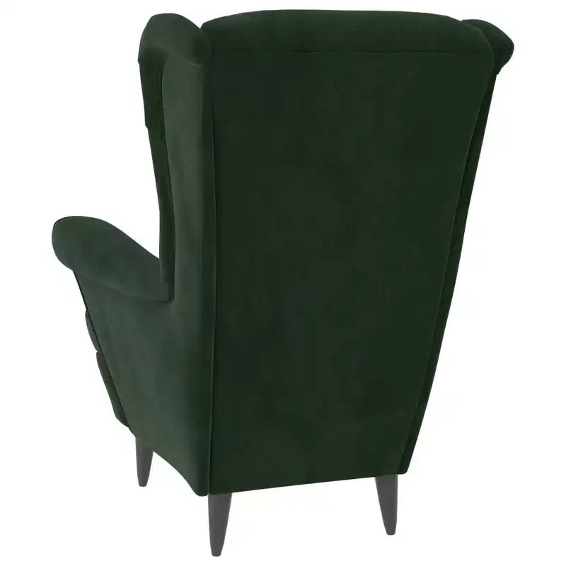 Fauteuil VidaXL Velours Vert Foncé - Fauteuil d'appoint Standard en Contreplaqué