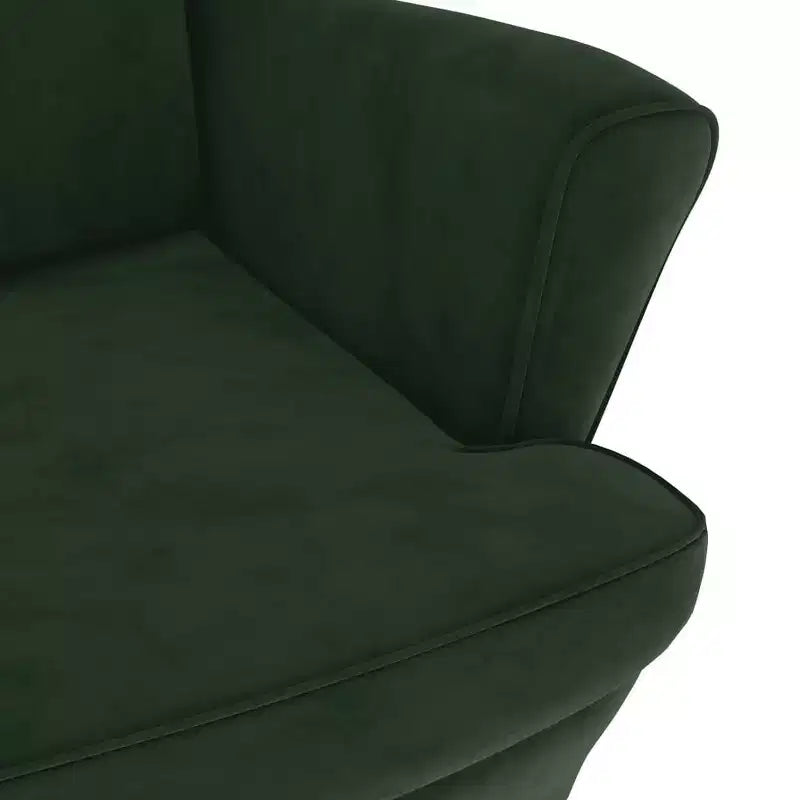 Fauteuil VidaXL Velours Vert Foncé - Fauteuil d'appoint Standard en Contreplaqué