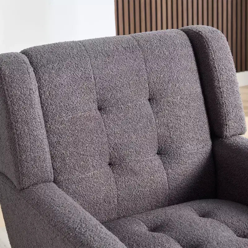 Okak Modern Accent Chair Button-Tufted Living Room Chair with Soft Upholstered Armchair with Black Wood Legs Ergonomics for Bedroom