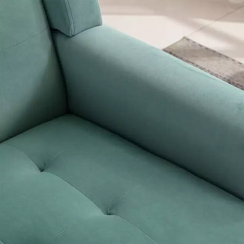 Okak Modern Accent Chair Button-Tufted Living Room Chair with Soft Upholstered Armchair with Black Wood Legs Ergonomics for Bedroom