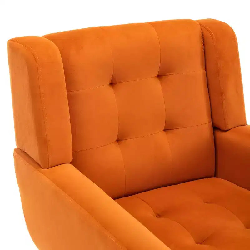 Okak Modern Accent Chair Button-Tufted Living Room Chair with Soft Upholstered Armchair with Black Wood Legs Ergonomics for Bedroom