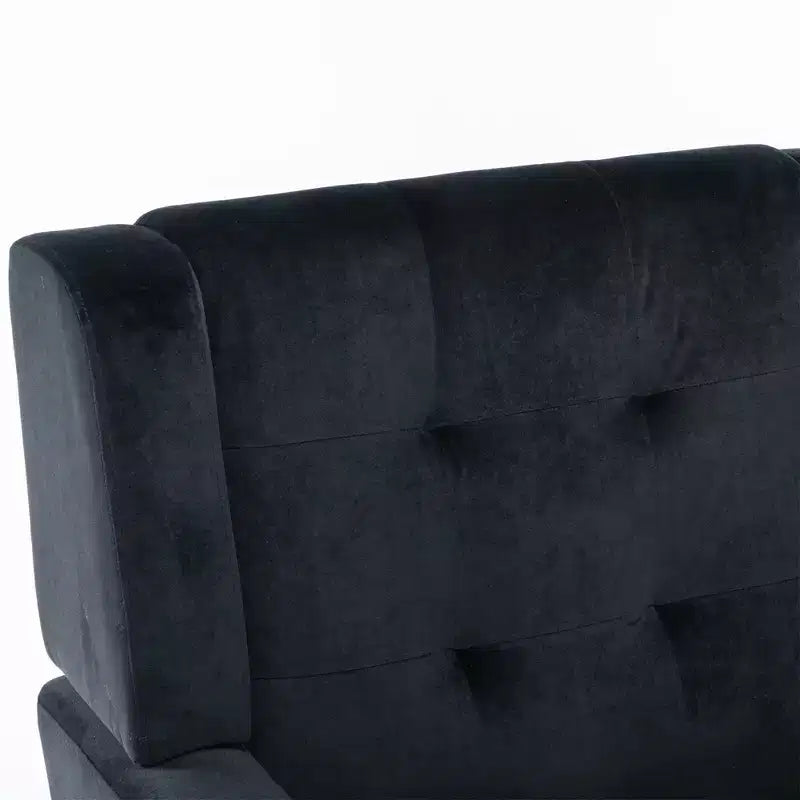 Okak Modern Accent Chair Button-Tufted Living Room Chair with Soft Upholstered Armchair with Black Wood Legs Ergonomics for Bedroom
