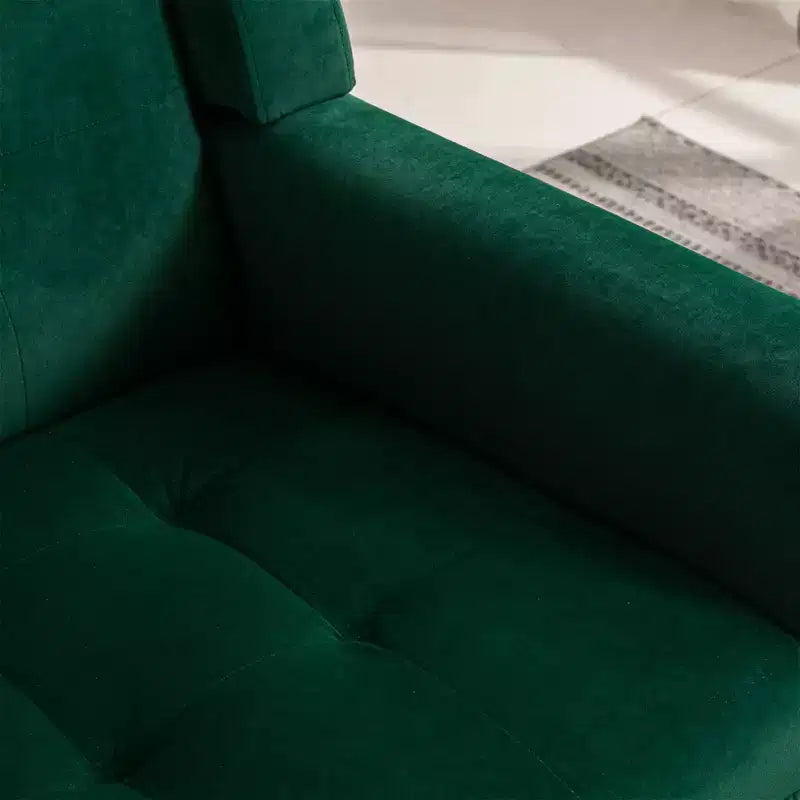 Okak Modern Accent Chair Button-Tufted Living Room Chair with Soft Upholstered Armchair with Black Wood Legs Ergonomics for Bedroom