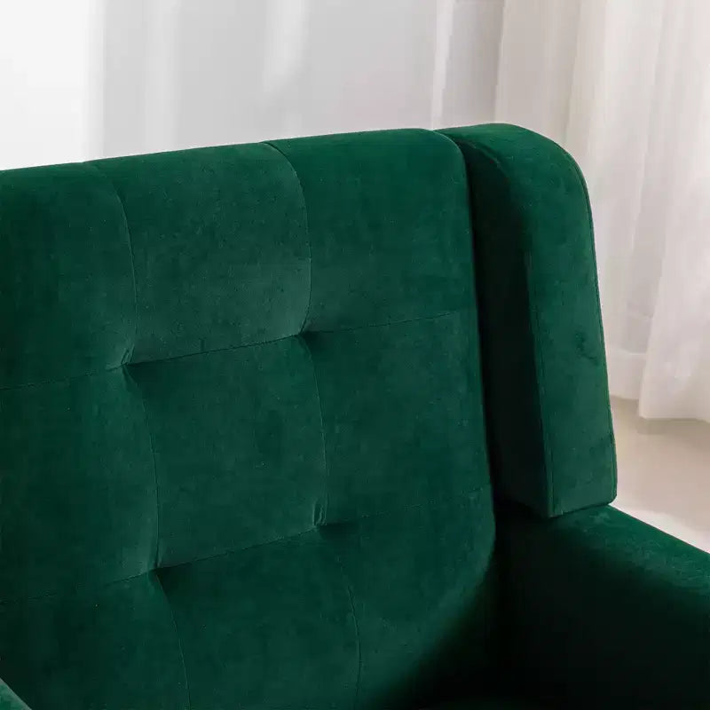 Okak Modern Accent Chair Button-Tufted Living Room Chair with Soft Upholstered Armchair with Black Wood Legs Ergonomics for Bedroom
