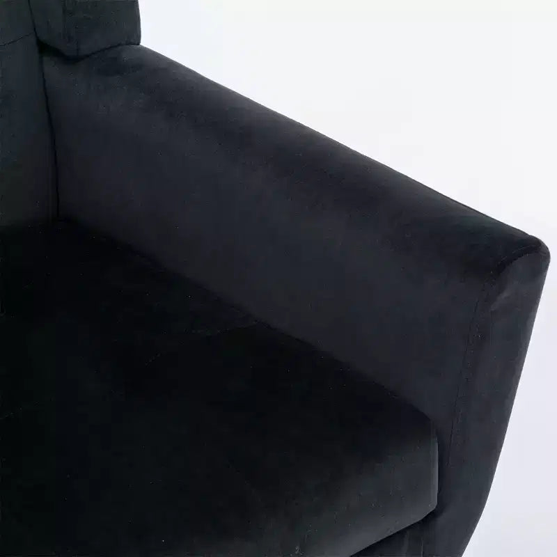 Okak Modern Accent Chair Button-Tufted Living Room Chair with Soft Upholstered Armchair with Black Wood Legs Ergonomics for Bedroom