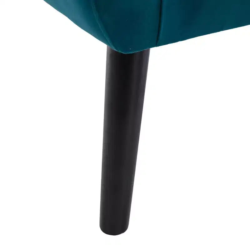 Okak Modern Accent Chair Button-Tufted Living Room Chair with Soft Upholstered Armchair with Black Wood Legs Ergonomics for Bedroom