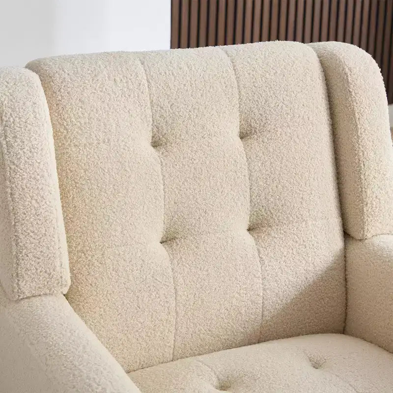 Okak Modern Accent Chair Button-Tufted Living Room Chair with Soft Upholstered Armchair with Black Wood Legs Ergonomics for Bedroom