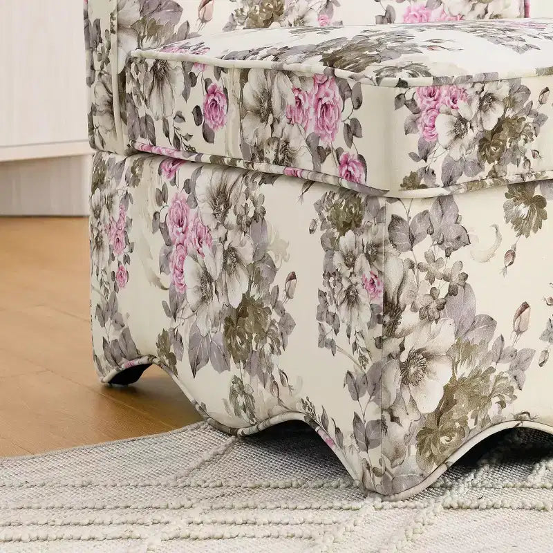 Okak Elegant Flannel Dining Chair Accent Chair with Soft Cushion Living Room Chair with Matching Pillow for Lounge Bedroom