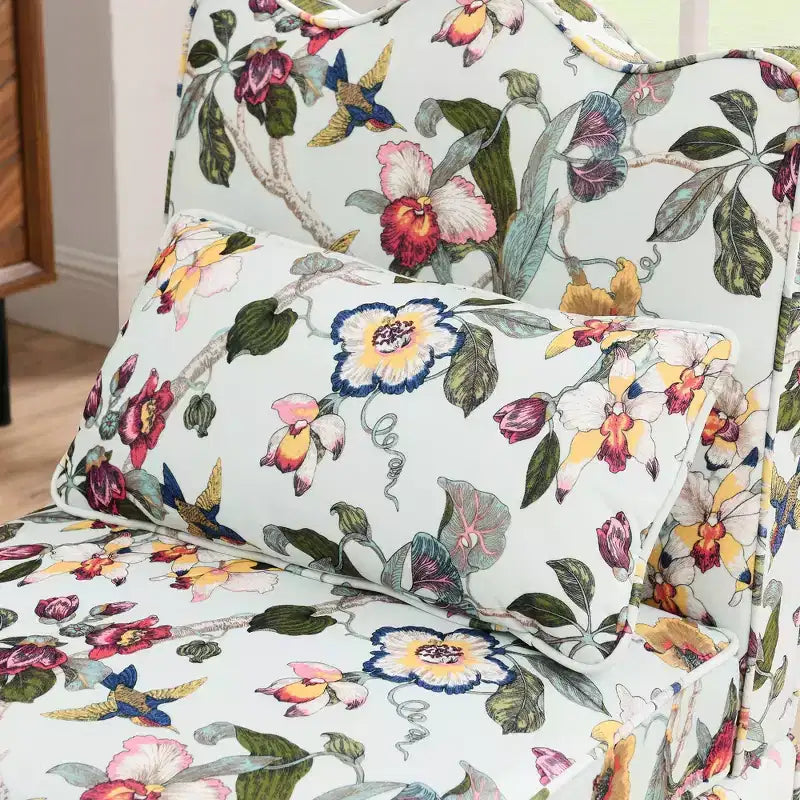 Okak Elegant Flannel Dining Chair Accent Chair with Soft Cushion Living Room Chair with Matching Pillow for Lounge Bedroom