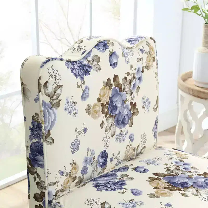 Okak Elegant Flannel Dining Chair Accent Chair with Soft Cushion Living Room Chair with Matching Pillow for Lounge Bedroom