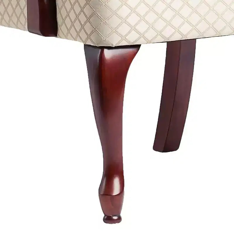 Okak Chaise d'appoint moderne et élégante pour salon, fauteuil avec accoudoirs rembourrés en forme de col de cygne, en bois massif pour salon, chambre à coucher
