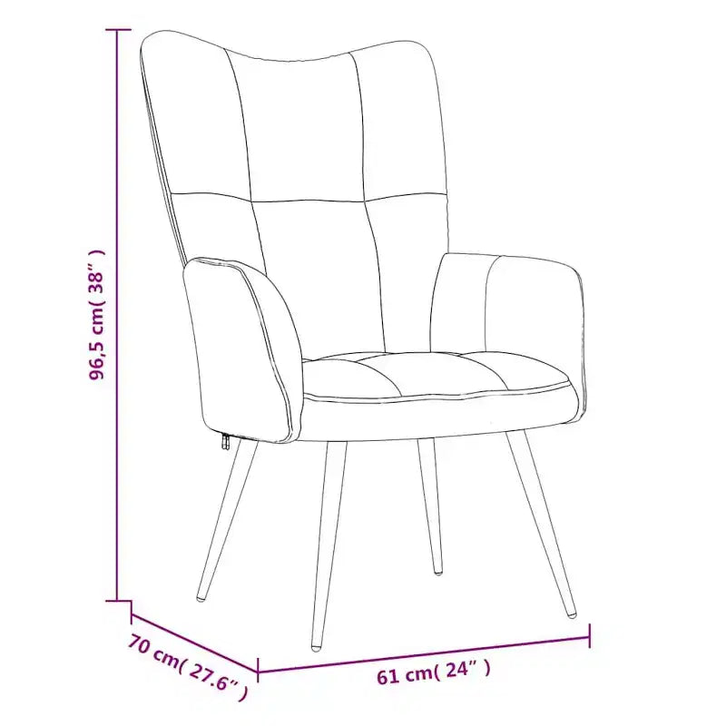 vidaXL Fauteuil relax avec tabouret - Velours gris clair Repose-pieds moyen