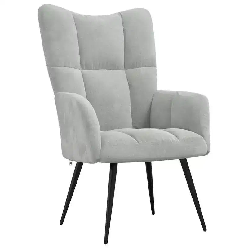 vidaXL Fauteuil relax avec tabouret - Velours gris clair Repose-pieds moyen