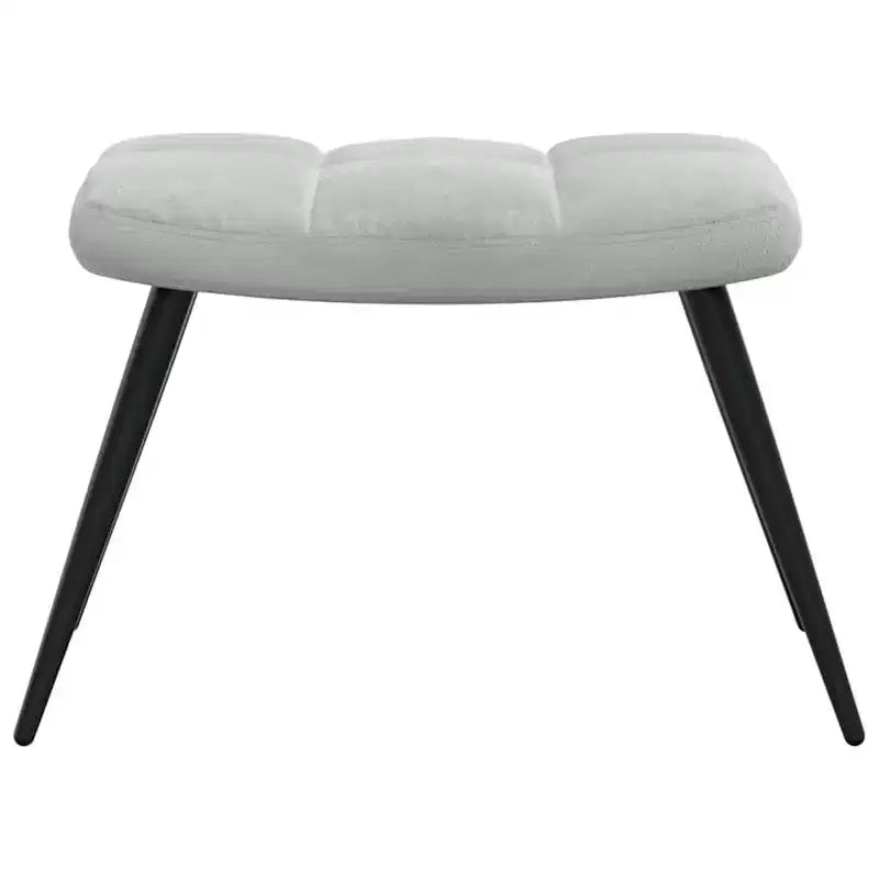 vidaXL Fauteuil relax avec tabouret - Velours gris clair Repose-pieds moyen