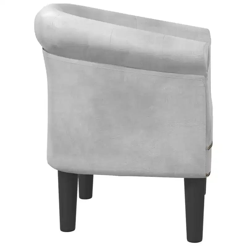 vidaXL Fauteuil club élégant - Simple, simili cuir argenté, mousse, pin et contreplaqué pour salon ou bureau