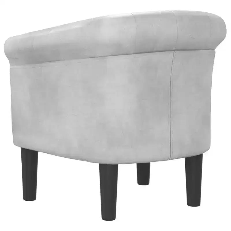 vidaXL Fauteuil club élégant - Simple, simili cuir argenté, mousse, pin et contreplaqué pour salon ou bureau