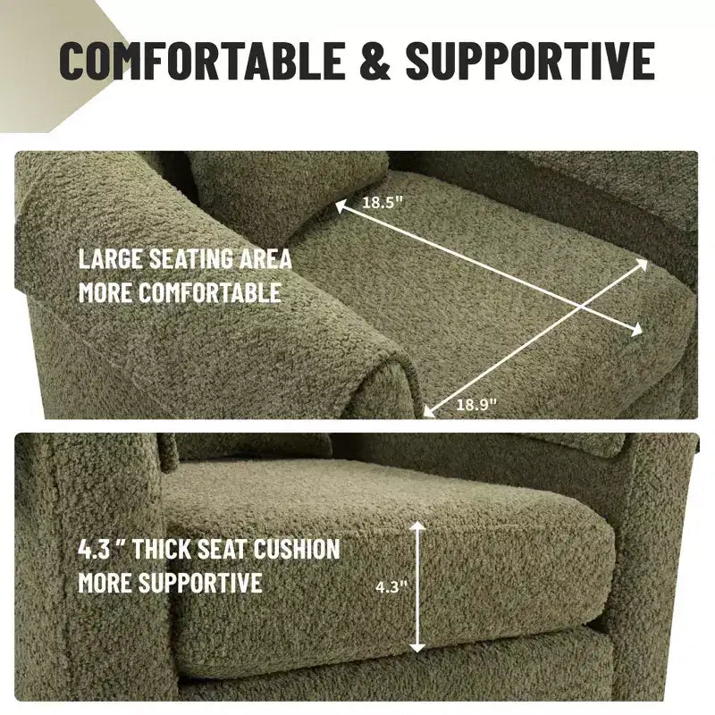 Swivel Accent Chair with Ottoman Set, Modern Chenille Barrel Armchair with Removable Back Pillow and 2 Armrest Covers , Black