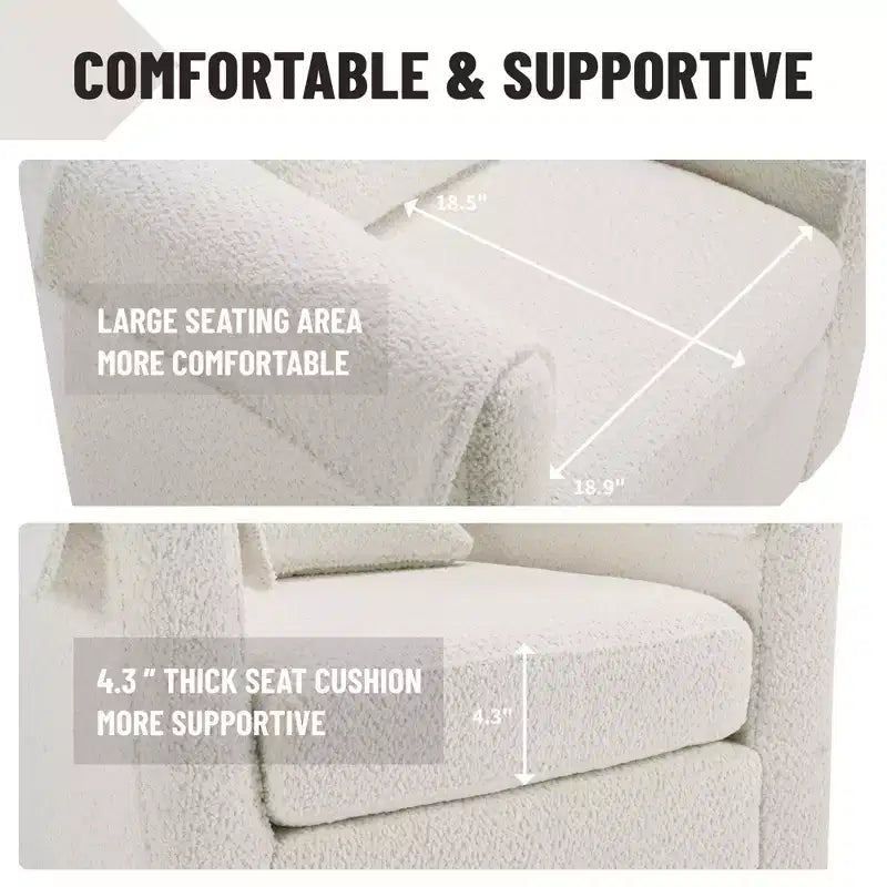 Swivel Accent Chair with Ottoman Set, Modern Chenille Barrel Armchair with Removable Back Pillow and 2 Armrest Covers , Black