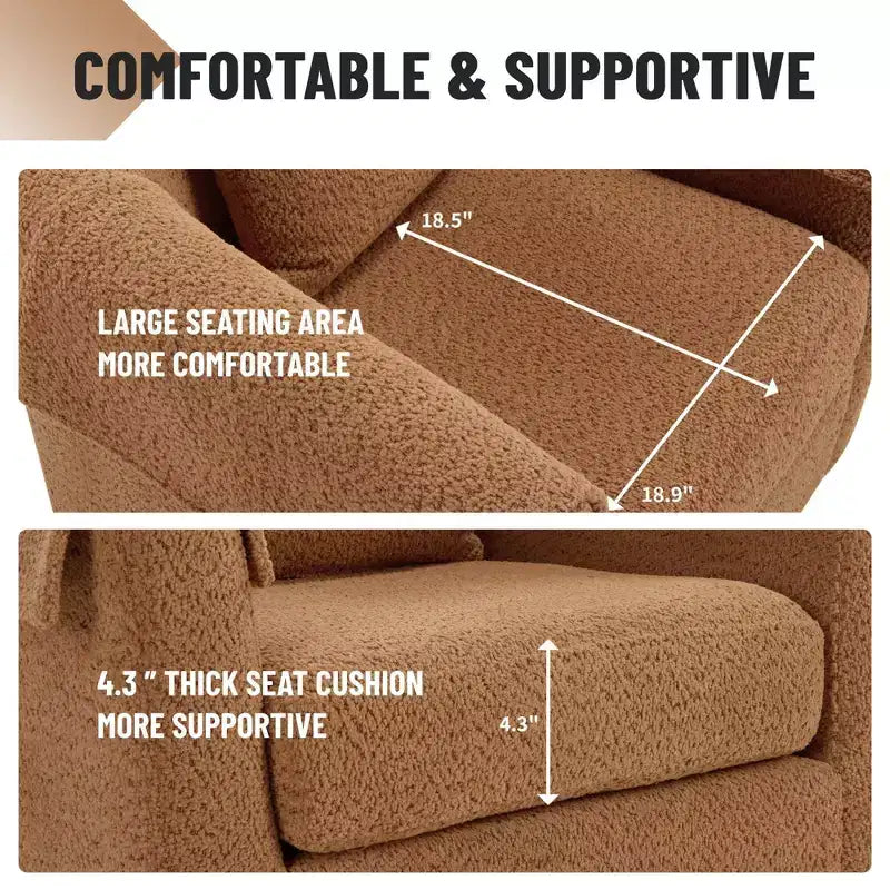 Swivel Accent Chair with Ottoman Set, Modern Chenille Barrel Armchair with Removable Back Pillow and 2 Armrest Covers , Black